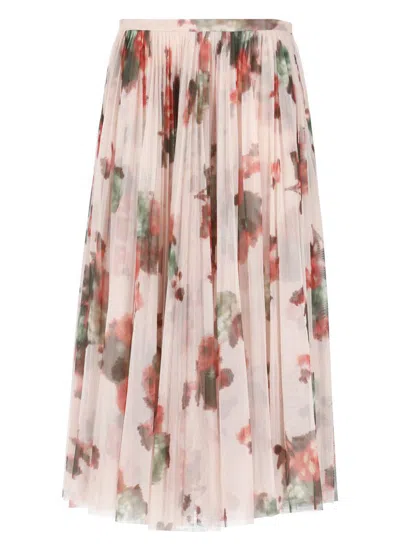 Philosophy Di Lorenzo Serafini Pleated Tulle Midi Skirt In Pink