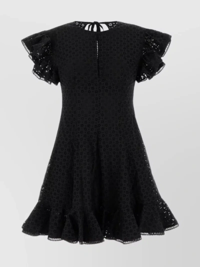 Philosophy Di Lorenzo Serafini Sleeve Flutter Sequin Ruffle Dress In Black