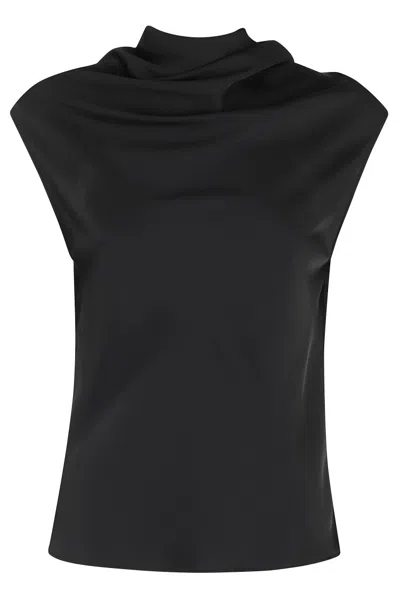 Philosophy Di Lorenzo Serafini Cowl-neck Sleeveless Top In Black