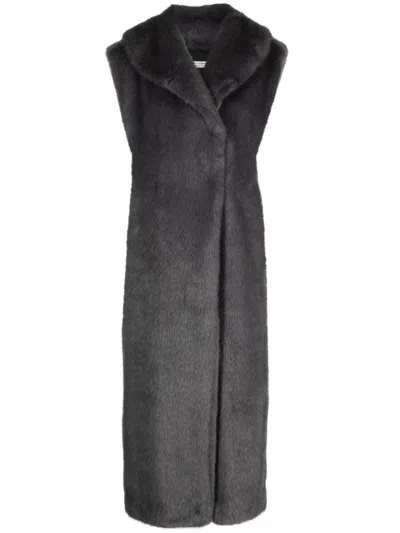 Philosophy Di Lorenzo Serafini Sleeveless Faux-fur Coat In Grey