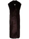 Philosophy Di Lorenzo Serafini Lapel Sleeveless Fur Coat In Red