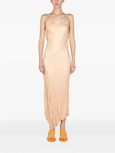 Philosophy Di Lorenzo Serafini Asymmetrical Hem Dress With Round Neckline In Pink