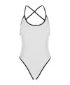 Philosophy Di Lorenzo Serafini White Costume With Crossed Straps And Lettering Logo In Tech Fabric Woman In White