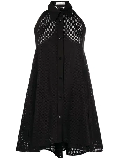 Philosophy Di Lorenzo Serafini Sleeveless Shirt Minidress In Black