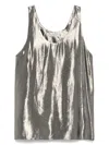 Philosophy Di Lorenzo Serafini Sleeveless Silk-blend Top With Rounded Neckline In Silver