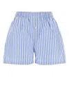 Philosophy Di Lorenzo Serafini Striped Cotton Blend Poplin Shorts In Fantasiablu
