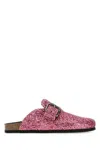 Philosophy Di Lorenzo Serafini Glitter Sandals Buckle Flat Sole In Pink