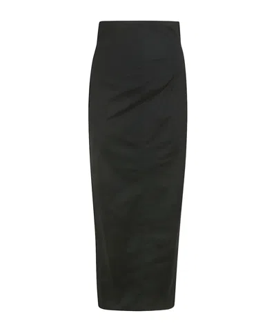 Philosophy Di Lorenzo Serafini Slit-detailed Straight-hem Skirt In Black