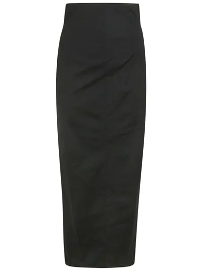 Philosophy Di Lorenzo Serafini Slit-detailed Straight-hem Skirt In Black
