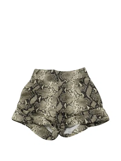 Pre-owned Philosophy Di Lorenzo Serafini Snakeskin-print Shorts In Gray