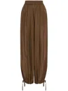 Philosophy Di Lorenzo Serafini Brown Trousers With Elastic Waistband And Drawstring Cuffs In Brown