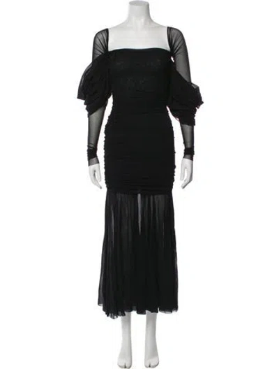 Pre-owned Philosophy Di Lorenzo Serafini Square Neckline Long Dress In Black