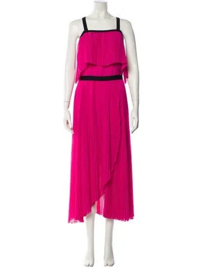 Pre-owned Philosophy Di Lorenzo Serafini Square Neckline Long Dress In Pink