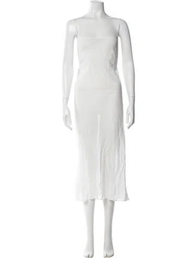 Pre-owned Philosophy Di Lorenzo Serafini Square Neckline Long Dress In White