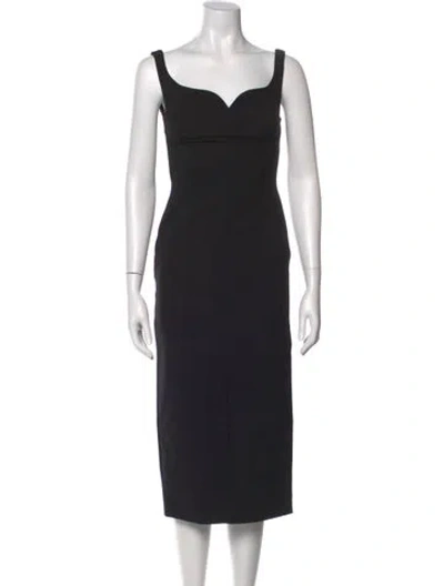 Pre-owned Philosophy Di Lorenzo Serafini Square Neckline Midi Length Dress In Black
