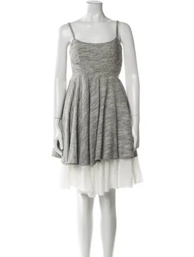 Pre-owned Philosophy Di Lorenzo Serafini Square Neckline Mini Dress In Gray