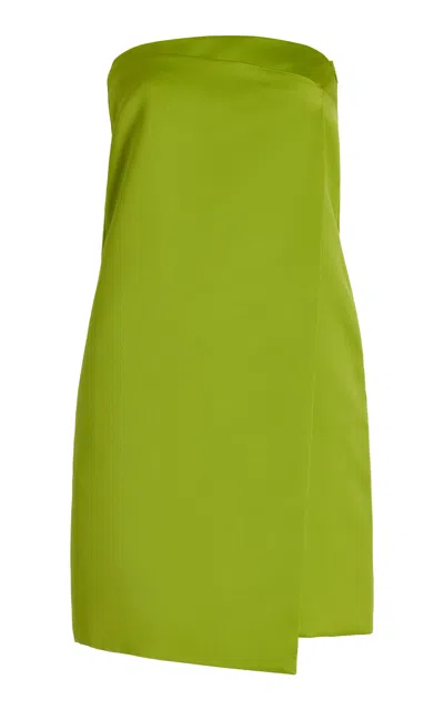 Philosophy Di Lorenzo Serafini Strapless Duchess Satin Mini Dress In Green