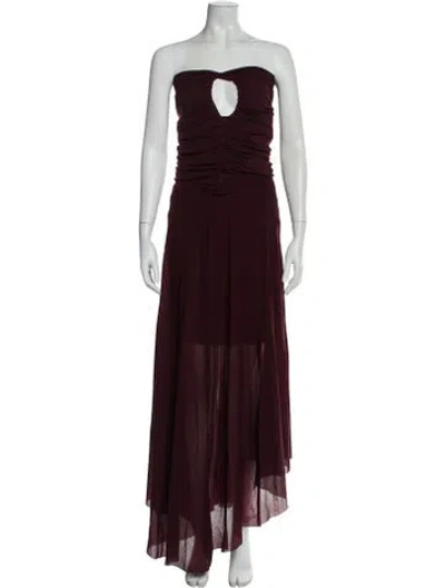 Pre-owned Philosophy Di Lorenzo Serafini Strapless Long Dress In Burgundy