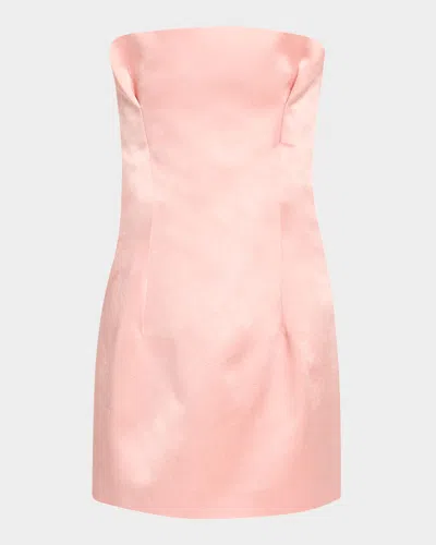 Philosophy Di Lorenzo Serafini Strapless Pleats Mini Dress In Pink