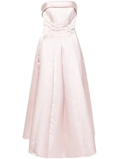 Philosophy Di Lorenzo Serafini Strapless Satin Midi Dress In Purple