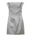 Philosophy Di Lorenzo Serafini Strapless Satin Mini Dress In Gray
