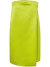 Philosophy Di Lorenzo Serafini Viscose Duchesse Satin Midi Skirt In Green