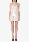 Philosophy Di Lorenzo Serafini Metallic Dress With All-over Sequins In Tech Fabric Woman In Neutral