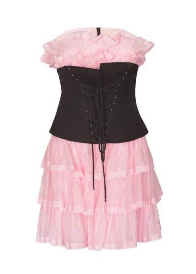 PHILOSOPHY DI LORENZO SERAFINI STRAPLESS TIERED MINI DRESS