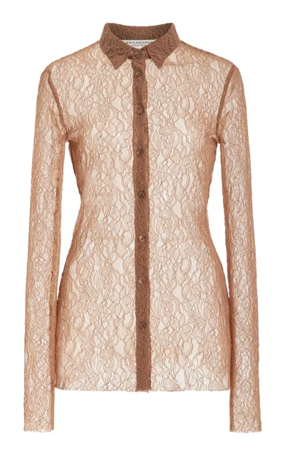 Philosophy Di Lorenzo Serafini Stretch Lace Top In Neutral