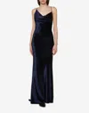 PHILOSOPHY DI LORENZO SERAFINI STRETCH VELVET DRESS IN MIDNIGHT