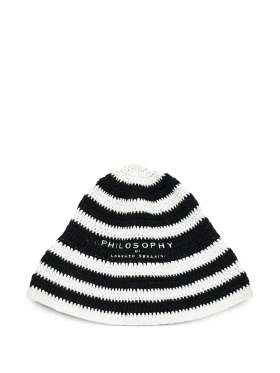 Philosophy Di Lorenzo Serafini Kids' Striped Beannie Hat In Black