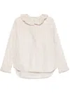 Philosophy Di Lorenzo Serafini Striped Shirt With Ruffles In Neutrals