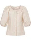 Philosophy Di Lorenzo Serafini Striped Blouse With Buttons In Beige