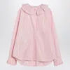 Philosophy Di Lorenzo Serafini Striped Blouse With Ruffles In Pink