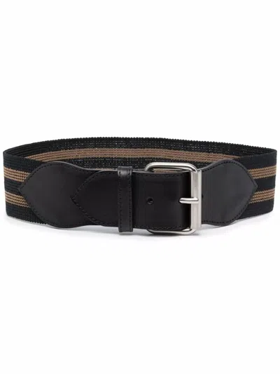Philosophy Di Lorenzo Serafini Striped Buckled Belt In Black