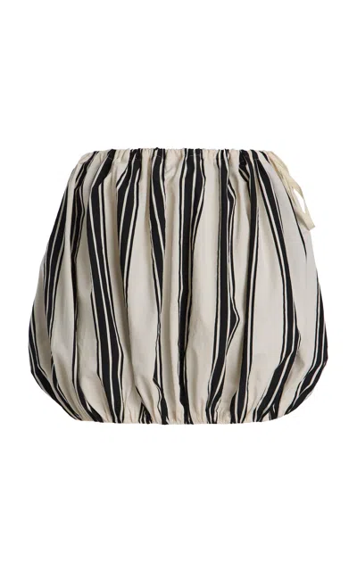 Philosophy Di Lorenzo Serafini Striped Cotton-blend Mini Skirt In Green