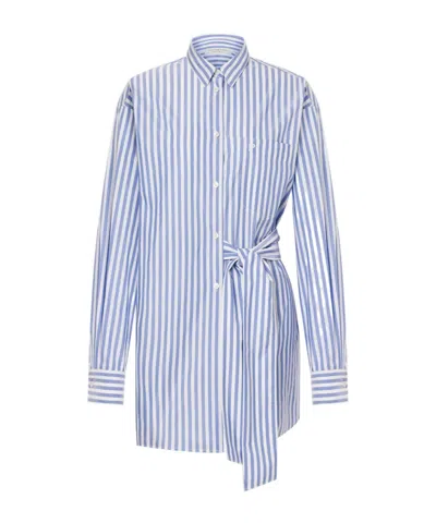 Philosophy Di Lorenzo Serafini Striped Cotton Minidress In Blue