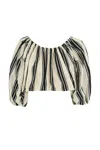 Philosophy Di Lorenzo Serafini Striped Cotton Top In Fantasia Avorio