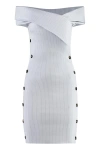 Philosophy Di Lorenzo Serafini Front Button Striped Dress For Women In Grey
