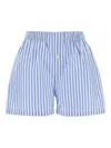 Philosophy Di Lorenzo Serafini Striped Cotton Blend Poplin Shorts