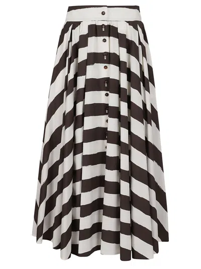 Philosophy Di Lorenzo Serafini Striped Flared Midi Skirt In Multi