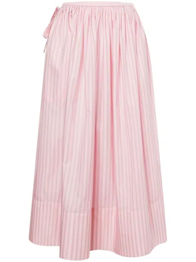 Philosophy Di Lorenzo Serafini Striped Flared Skirt In Pink