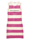 Philosophy Di Lorenzo Serafini Fuchsia Crochet Dress For Girl With Logo In Pink
