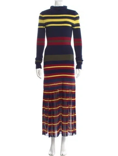 Pre-owned Philosophy Di Lorenzo Serafini Striped Long Dress In Blue