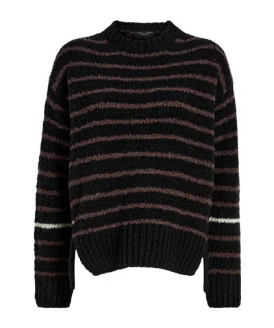 Philosophy Di Lorenzo Serafini Striped Long-sleeved Sweater In Black