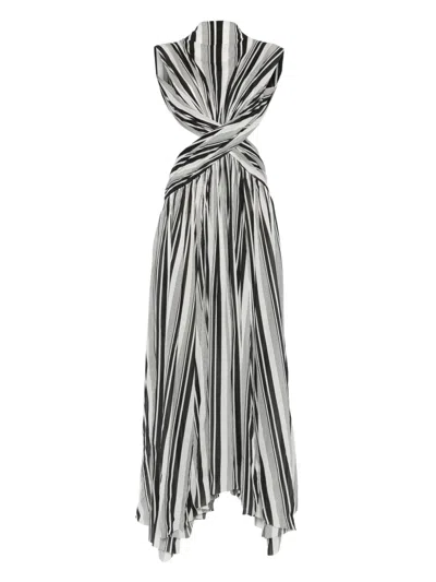 Philosophy Di Lorenzo Serafini Striped Maxi Dress In Neutrals