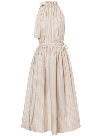 Philosophy Di Lorenzo Serafini Striped Midi Dress In White