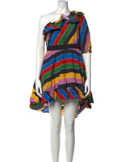 Pre-owned Philosophy Di Lorenzo Serafini Striped Mini Dress In Black