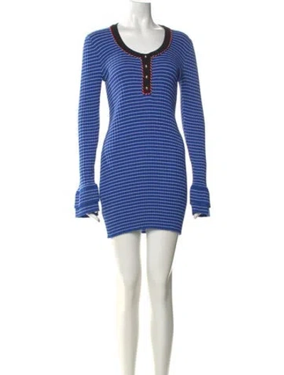 Pre-owned Philosophy Di Lorenzo Serafini Striped Mini Dress In Blue