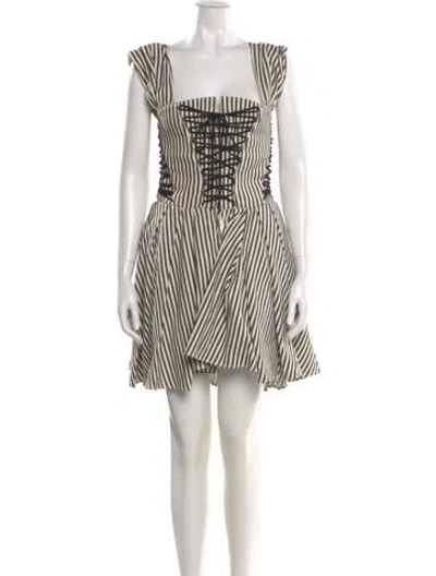Pre-owned Philosophy Di Lorenzo Serafini Striped Mini Dress In Neutral
